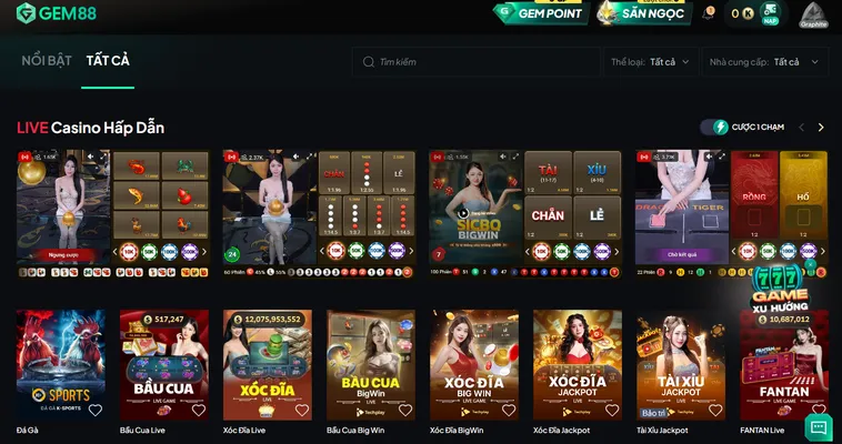 Trải Nghiệm Sảnh Live Casino Gem88 Đẳng Cấp Với Tỷ Lệ Thắng Cược Cực Cao